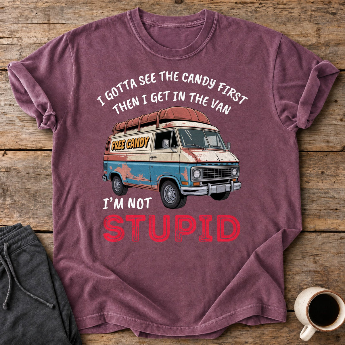 Not Stupid Candy Van Premium Tee - Berry
