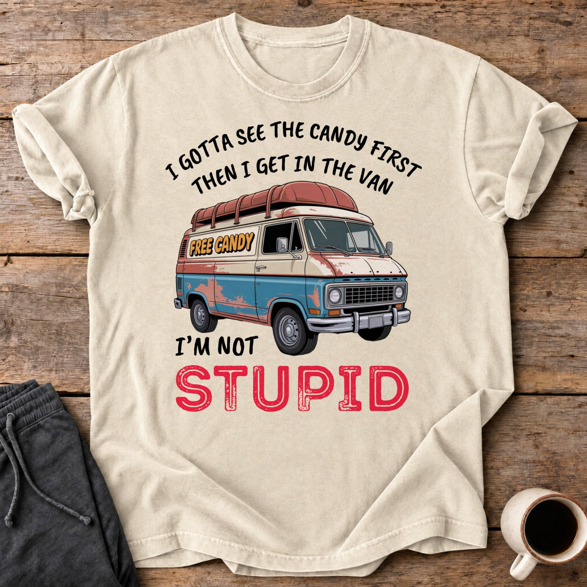 Not Stupid Candy Van Premium Tee - Ivory