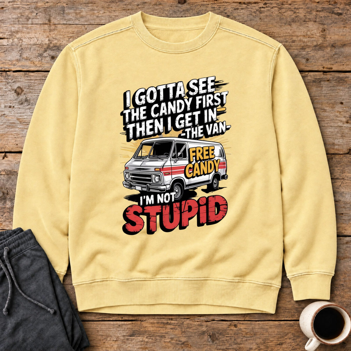 Not Stupid Candy Van Sweatshirt - Butter