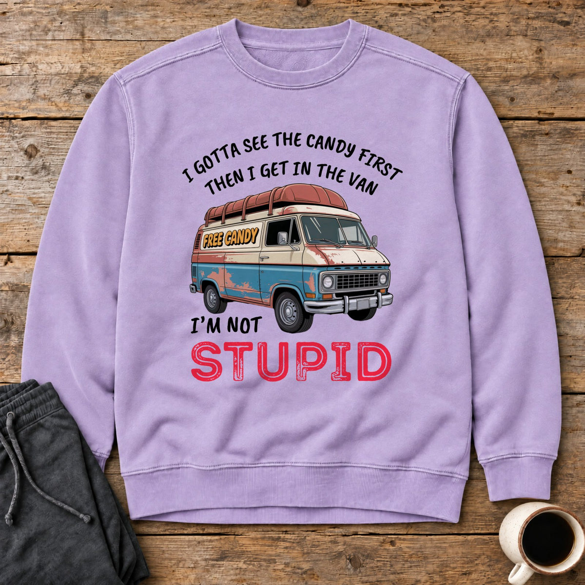 Not Stupid Candy Van Sweatshirt - Orchid